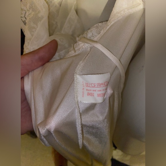 Vintage Lily Of France by rosa paleo-szule Cream Peignoir Robe - Picture 5 of 8